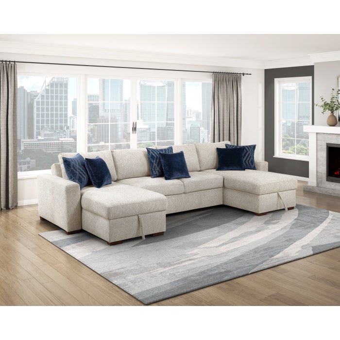 8548BE*42VC2AA (4)3-Piece Sectional with Convertible and Reversible Chaise,  Hidden Storage, Click Motion Back - 8548BE*42VC2AA