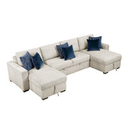 8548BE*42VC2ACLA (4)3-Piece Sectional with Reversible Chaises, Pull-out Bed and Hidden Storage, Click Motion Back - 8548BE*42VC2ACLA