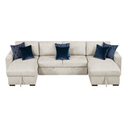 8548BE*42VC2ACLA (4)3-Piece Sectional with Reversible Chaises, Pull-out Bed and Hidden Storage, Click Motion Back - 8548BE*42VC2ACLA