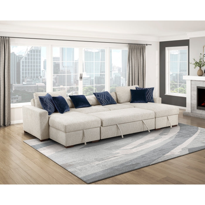 8548BE*42VC2ACLA (4)3-Piece Sectional with Reversible Chaises, Pull-out Bed and Hidden Storage, Click Motion Back - 8548BE*42VC2ACLA