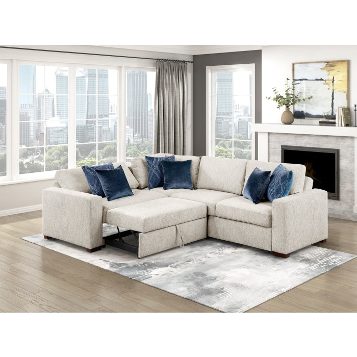 8548BE*4SC15ACLA (4)3-Piece Sectional with Pull-out Bed and Click Motion Back - 8548BE*4SC15ACLA