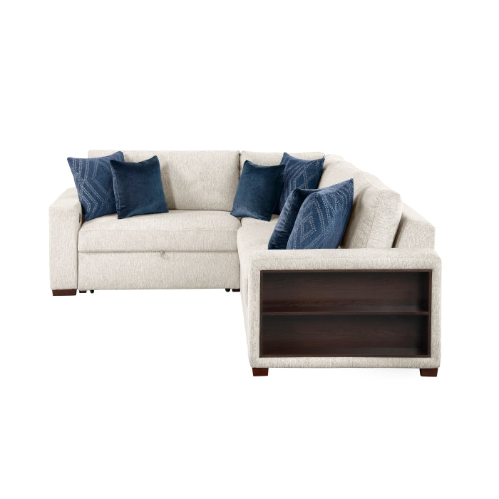 8548BE*4SC15ACLA2 (4)3-Piece Sectional with Pull-out Bed and Click Motion Back - 8548BE*4SC15ACLA2
