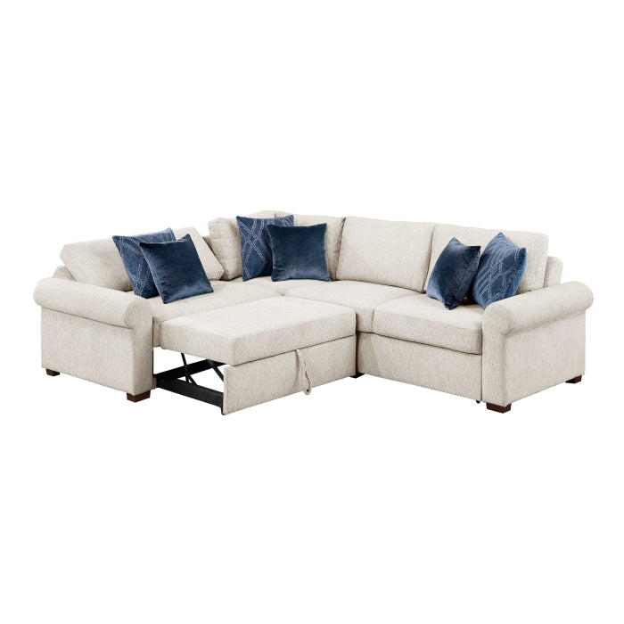 8548BE*4SC15ACLA4 (4)3-Piece Sectional with Pull-out Bed and Click Motion Back - 8548BE*4SC15ACLA4