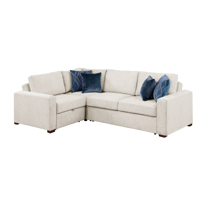 8548BE*4SCACCLA (4)3-Piece Sectional with Pull-out Bed and Click Motion Back - 8548BE*4SCACCLA