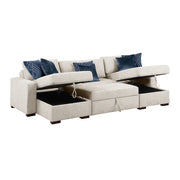 8548BE*4VC15ACLA (4)3-Piece Sectional with Two Reversible Chaises, Pull-out Bed, Hidden Storage, Click Motion Back and Two Track Arms - 8548BE*4VC15ACLA