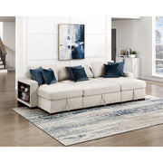 8548BE*4VC15ACLA2 (4)3-Piece Sectional with Two Reversible Chaises, Pull-out Bed, Hidden Storage, Click Motion Back and Two Arms with Shelves and Charging Ports - 8548BE*4VC15ACLA2