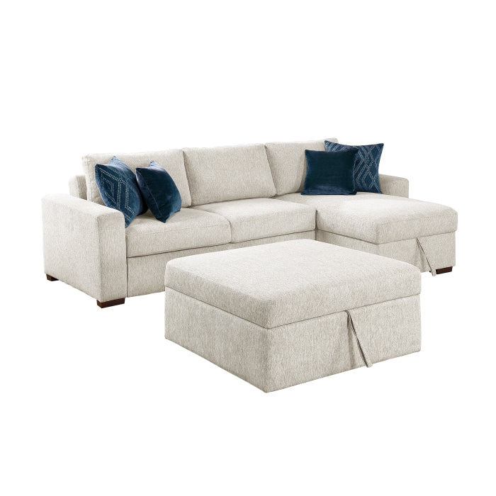 8548BE*4VC2AAOT (4)3-Piece Sectional with Convertible and Reversible Chaise,  Hidden Storage, Click Motion Back and Ottoman - 8548BE*4VC2AAOT