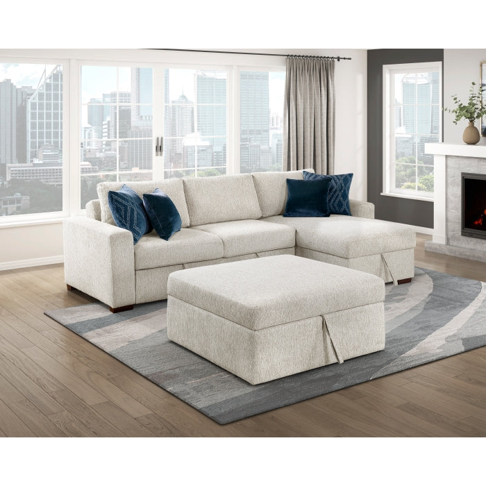 8548BE*4VC2ACLAOT (4)3-Piece Sectional with Reversible Chaise, Pull-out Bed, Hidden Storage and Ottoman, Click Motion Back - 8548BE*4VC2ACLAOT