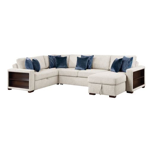 8548BE*5SC15ACLA2 (5)4-Piece Sectional with Reversible Chaise, Pull-out Bed, Hidden Storage and Click Motion Back - 8548BE*5SC15ACLA2