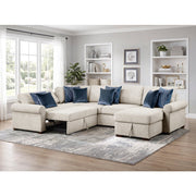8548BE*5SC15ACLA4 (5)4-Piece Sectional with Reversible Chaise, Pull-out Bed, Hidden Storage and Click Motion Back - 8548BE*5SC15ACLA4