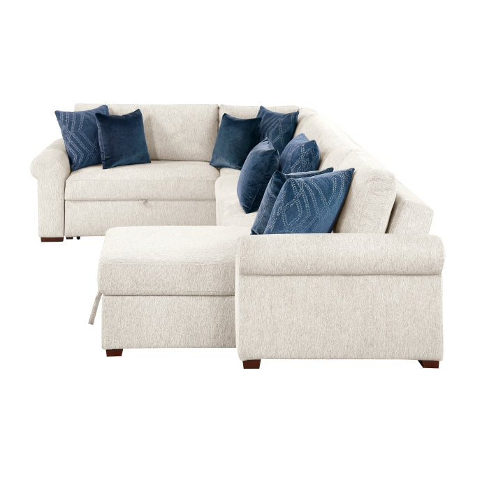 8548BE*5SC15ACLA4 (5)4-Piece Sectional with Reversible Chaise, Pull-out Bed, Hidden Storage and Click Motion Back - 8548BE*5SC15ACLA4