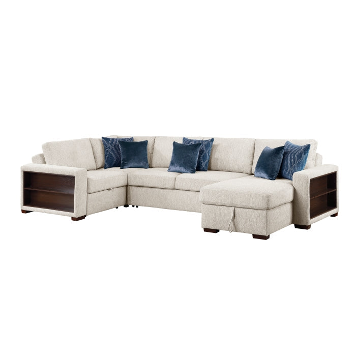 8548BE*5SCACCLA2 (5)4-Piece Sectional with Reversible Chaise, Pull-out Bed, Hidden Storage and Click Motion Back - 8548BE*5SCACCLA2