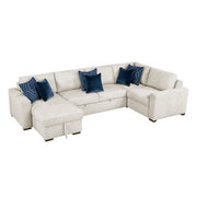 8548BE*5VC2ACLCRACA (5)4-Piece Sectional with Reversible Chaise, Pull-out Bed and Hidden Storage - 8548BE*5VC2ACLCRACA