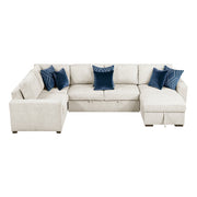 8548BE*5VC2ACLCRACA (5)4-Piece Sectional with Reversible Chaise, Pull-out Bed and Hidden Storage - 8548BE*5VC2ACLCRACA