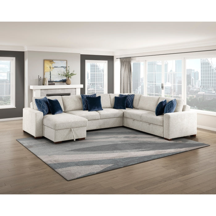 8548BE*5VC2ACR2ACLA (5)4-Piece Sectional with Reversible Chaise, Pull-out Bed and Hidden Storage - 8548BE*5VC2ACR2ACLA