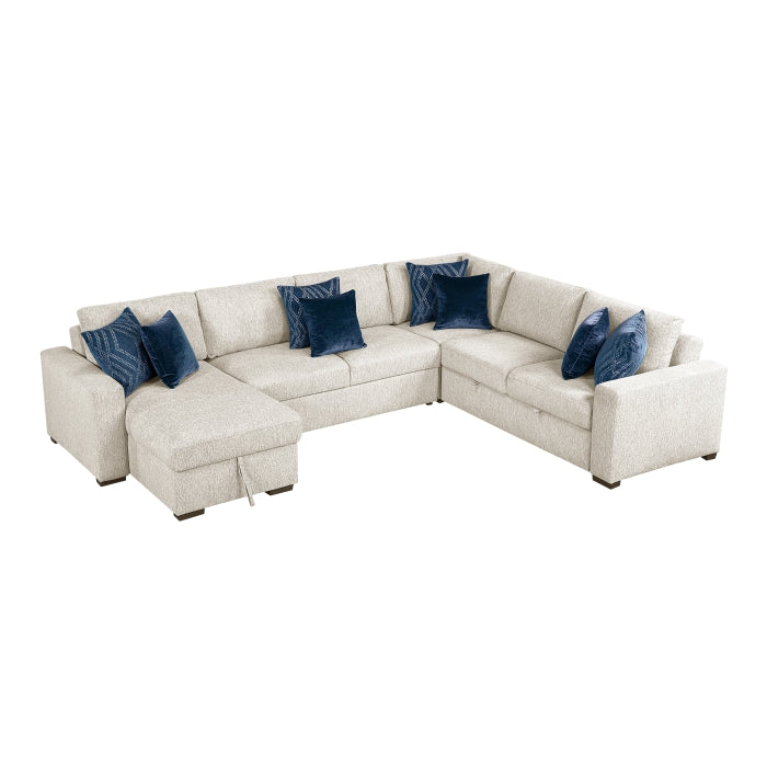 8548BE*5VC2ACR2ACLA (5)4-Piece Sectional with Reversible Chaise, Pull-out Bed and Hidden Storage - 8548BE*5VC2ACR2ACLA