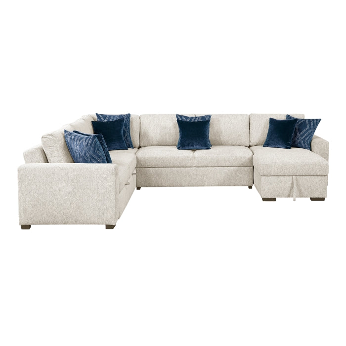 8548BE*5VC2ACR2ACLA (5)4-Piece Sectional with Reversible Chaise, Pull-out Bed and Hidden Storage - 8548BE*5VC2ACR2ACLA