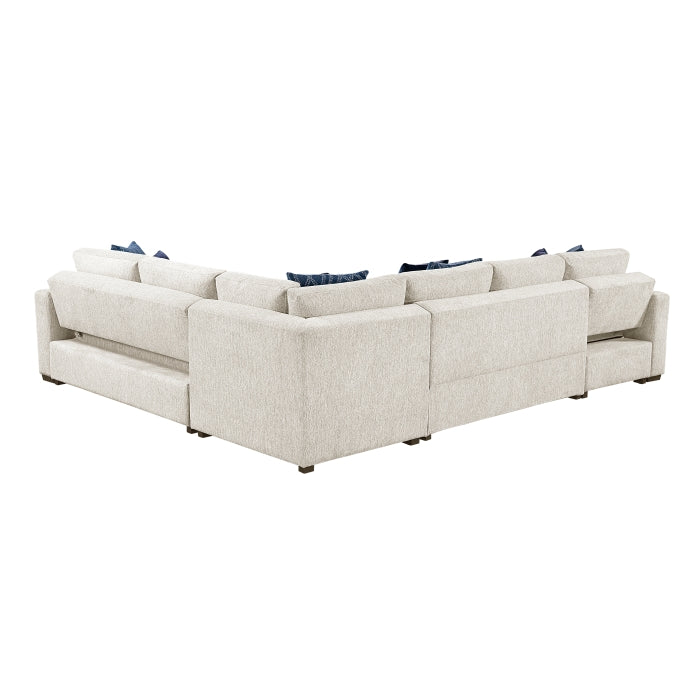 8548BE*5VC2ACR2ACLA (5)4-Piece Sectional with Reversible Chaise, Pull-out Bed and Hidden Storage - 8548BE*5VC2ACR2ACLA