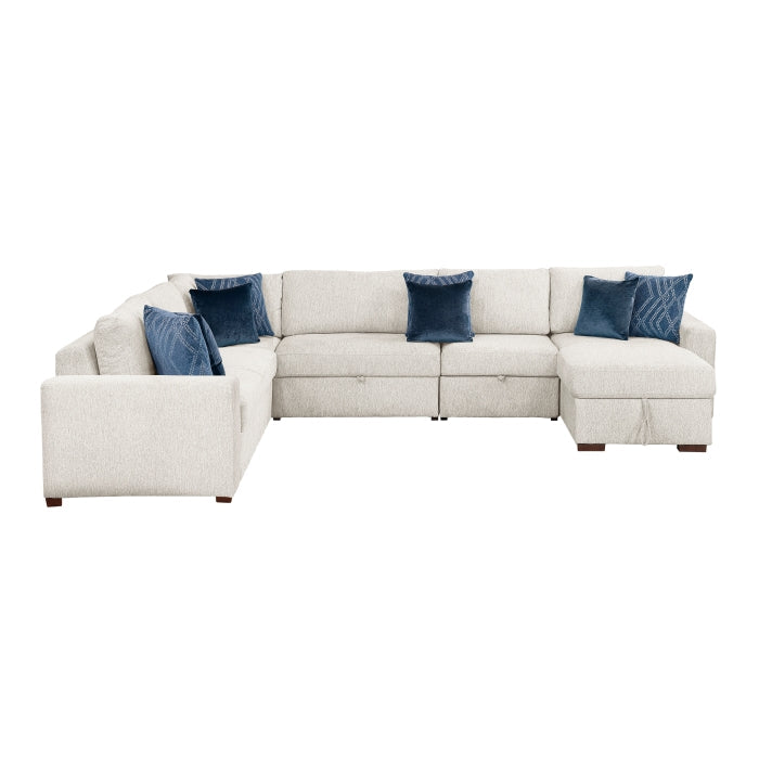8548BE*6SC15ACLA (6)5-Piece Sectional with Reversible Chaise, Pull-out Bed, Hidden Storage and Click Motion Back - 8548BE*6SC15ACLA