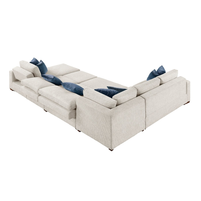 8548BE*6SC15ACLA (6)5-Piece Sectional with Reversible Chaise, Pull-out Bed, Hidden Storage and Click Motion Back - 8548BE*6SC15ACLA