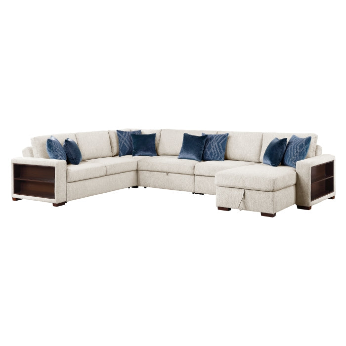 8548BE*6SC15ACLA2 (6)5-Piece Sectional with Reversible Chaise, Pull-out Bed, Hidden Storage and Click Motion Back - 8548BE*6SC15ACLA2
