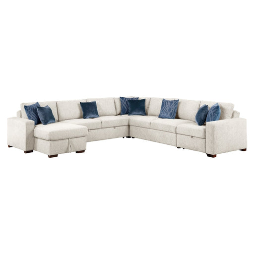 8548BE*6SCACCLA (6)5-Piece Sectional with Reversible Chaise, Pull-out Bed, Hidden Storage and Click Motion Back - 8548BE*6SCACCLA