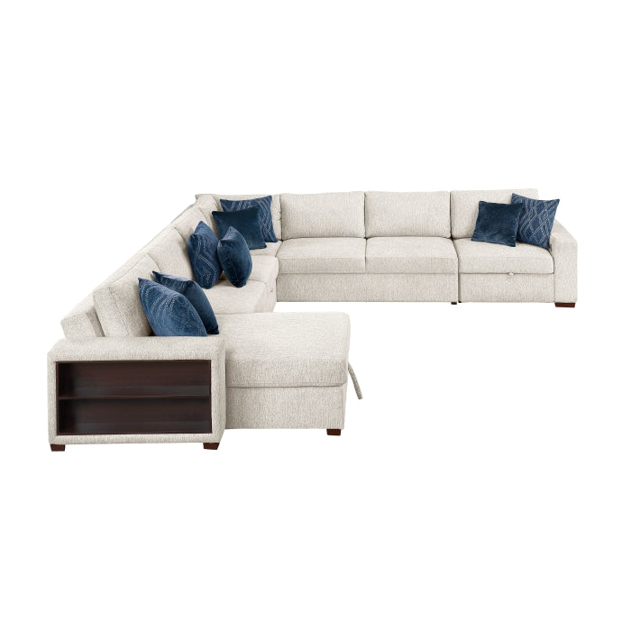 8548BE*6SCACCLA2 (6)5-Piece Sectional with Reversible Chaise, Pull-out Bed, Hidden Storage and Click Motion Back - 8548BE*6SCACCLA2