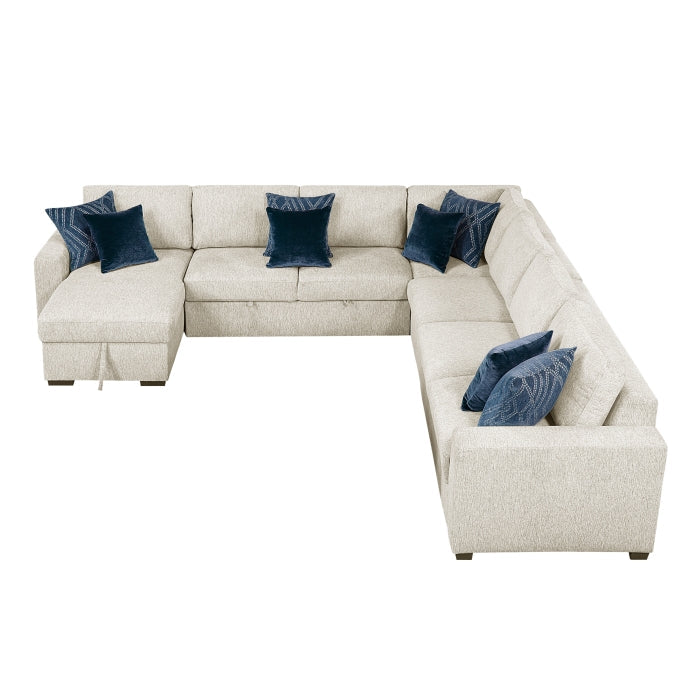 8548BE*6VC2ACR2ACLACA (6)5-Piece Sectional with Reversible Chaise, Pull-out Bed and Hidden Storage - 8548BE*6VC2ACR2ACLACA