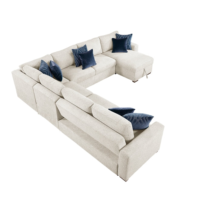 8548BE*6VC2ACR2ACLACA (6)5-Piece Sectional with Reversible Chaise, Pull-out Bed and Hidden Storage - 8548BE*6VC2ACR2ACLACA