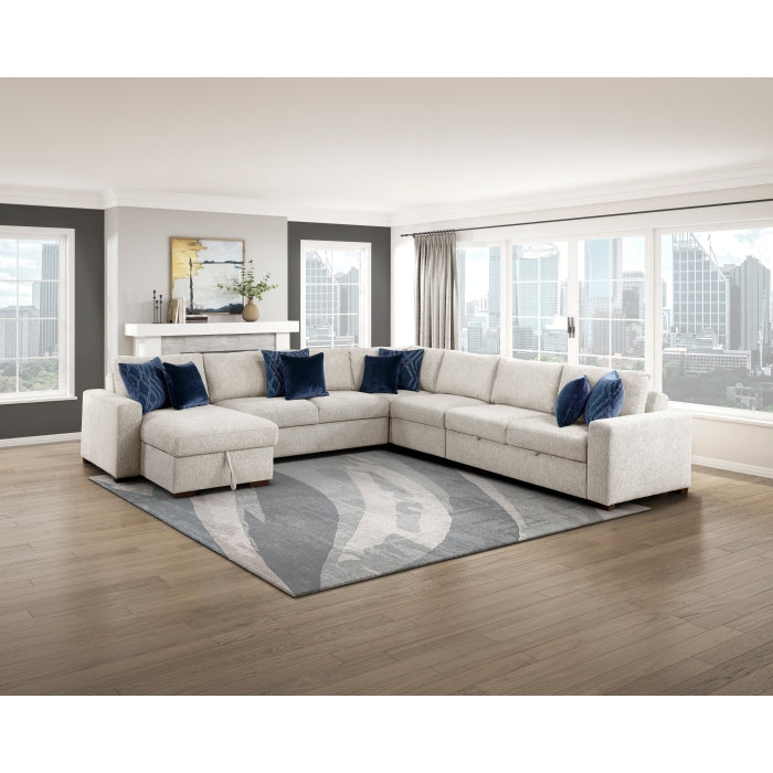8548BE*6VC2ACR2ACLACA (6)5-Piece Sectional with Reversible Chaise, Pull-out Bed and Hidden Storage - 8548BE*6VC2ACR2ACLACA