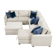 8548BE*6VC2ACR2ACLAOT (6)5-Piece Sectional with Reversible Chaise, Pull-out Bed, Hidden Storage and Ottoman - 8548BE*6VC2ACR2ACLAOT