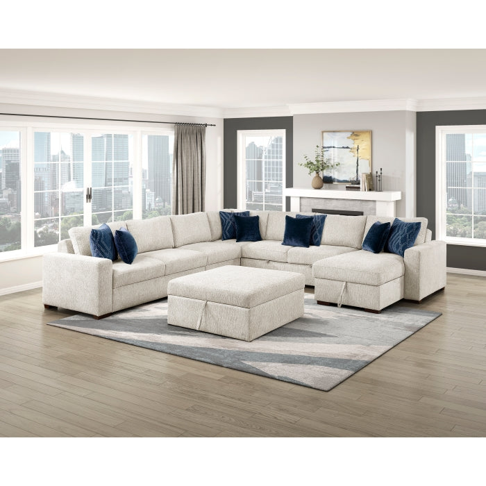 8548BE*7VC2ACR2ACLACAOT (7)6-Piece Sectional with Reversible Chaise, Pull-out Bed, Hidden Storage and Ottoman - 8548BE*7VC2ACR2ACLACAOT