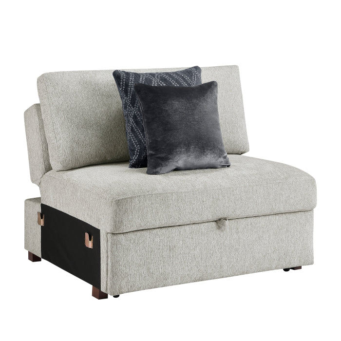 8548GY-215ACLA2* Convertible Chair and Half with Pull-out Bed, Click Motion Back, Two Arms with Shelves and Charging Ports - 8548GY-215ACLA2*