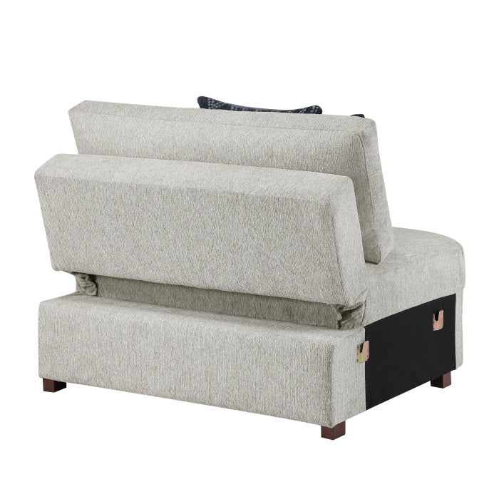 8548GY-215ACLA2* Convertible Chair and Half with Pull-out Bed, Click Motion Back, Two Arms with Shelves and Charging Ports - 8548GY-215ACLA2*