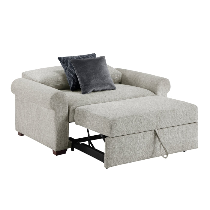 8548GY-215ACLA4* Convertible Chair and Half with Pull-out Bed, Click Motion Back and Two Roll Arms - 8548GY-215ACLA4*