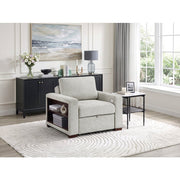 8548GY-2ACCLA2* Convertible Chair with Pull-out Bed, Click Motion Back, Two Arms with Shelves and Charging Ports - 8548GY-2ACCLA2*