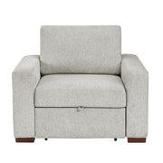 8548GY-2ACCLA2* Convertible Chair with Pull-out Bed, Click Motion Back, Two Arms with Shelves and Charging Ports - 8548GY-2ACCLA2*