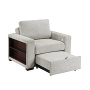 8548GY-2ACCLA2* Convertible Chair with Pull-out Bed, Click Motion Back, Two Arms with Shelves and Charging Ports - 8548GY-2ACCLA2*
