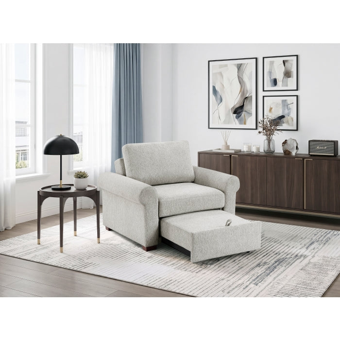 8548GY-2ACCLA4* Convertible Chair with Pull-out Bed, Click Motion Back and Two Roll Arms - 8548GY-2ACCLA4*