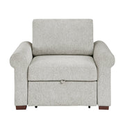 8548GY-2ACCLA4* Convertible Chair with Pull-out Bed, Click Motion Back and Two Roll Arms - 8548GY-2ACCLA4*