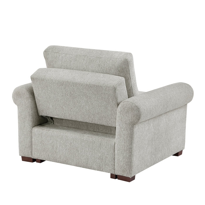 8548GY-2ACCLA4* Convertible Chair with Pull-out Bed, Click Motion Back and Two Roll Arms - 8548GY-2ACCLA4*