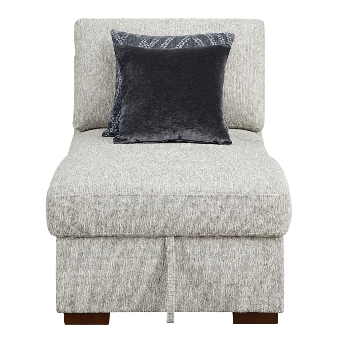 8548GY*2VCA Convertible Chaise Lounge with Arms and Hidden Storage, Click Motion Back - 8548GY*2VCA