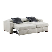 8548GY*3VC15ACLA 2-Piece Sectional with Reversible Chaise, Pull-out Bed and Hidden Storage, Click Motion Back - 8548GY*3VC15ACLA