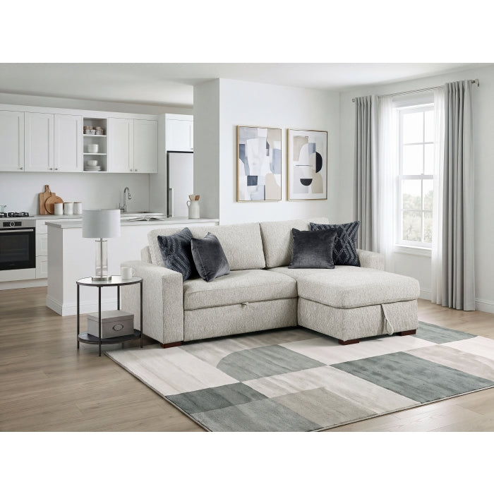 8548GY*3VC15ACLA 2-Piece Sectional with Reversible Chaise, Pull-out Bed and Hidden Storage, Click Motion Back - 8548GY*3VC15ACLA