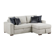 8548GY*3VC15ACLA 2-Piece Sectional with Reversible Chaise, Pull-out Bed and Hidden Storage, Click Motion Back - 8548GY*3VC15ACLA