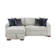 8548GY*3VC15ACLA2 2-Piece Sectional with Reversible Chaise, Pull-out Bed and Hidden Storage, Click Motion Back - 8548GY*3VC15ACLA2