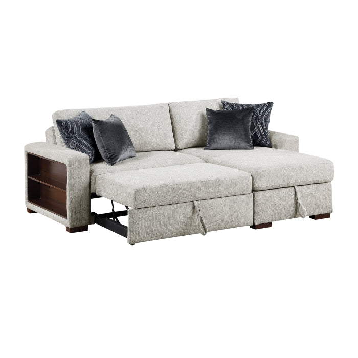 8548GY*3VC15ACLA2 2-Piece Sectional with Reversible Chaise, Pull-out Bed and Hidden Storage, Click Motion Back - 8548GY*3VC15ACLA2