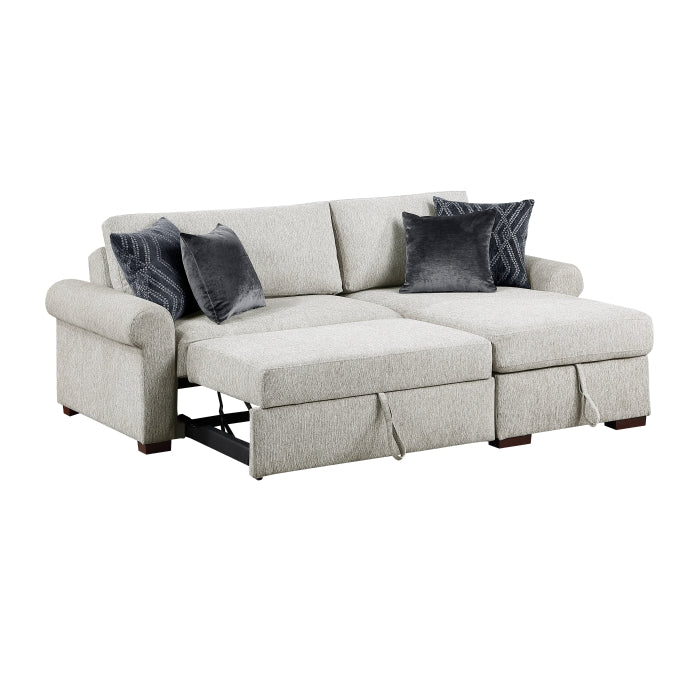 8548GY*3VC15ACLA4 2-Piece Sectional with Reversible Chaise, Pull-out Bed and Hidden Storage, Click Motion Back - 8548GY*3VC15ACLA4