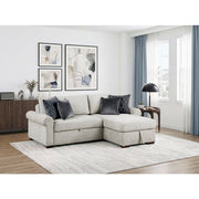 8548GY*3VC15ACLA4 2-Piece Sectional with Reversible Chaise, Pull-out Bed and Hidden Storage, Click Motion Back - 8548GY*3VC15ACLA4