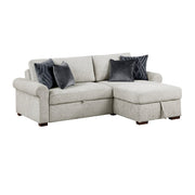 8548GY*3VC15ACLA4 2-Piece Sectional with Reversible Chaise, Pull-out Bed and Hidden Storage, Click Motion Back - 8548GY*3VC15ACLA4